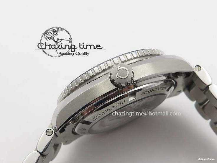 1229 Planet Ocean GMT 42mm V6F 1:1 Best Edition Blue Bezel Orange Numbers On SS Bracelet A Compact 8254